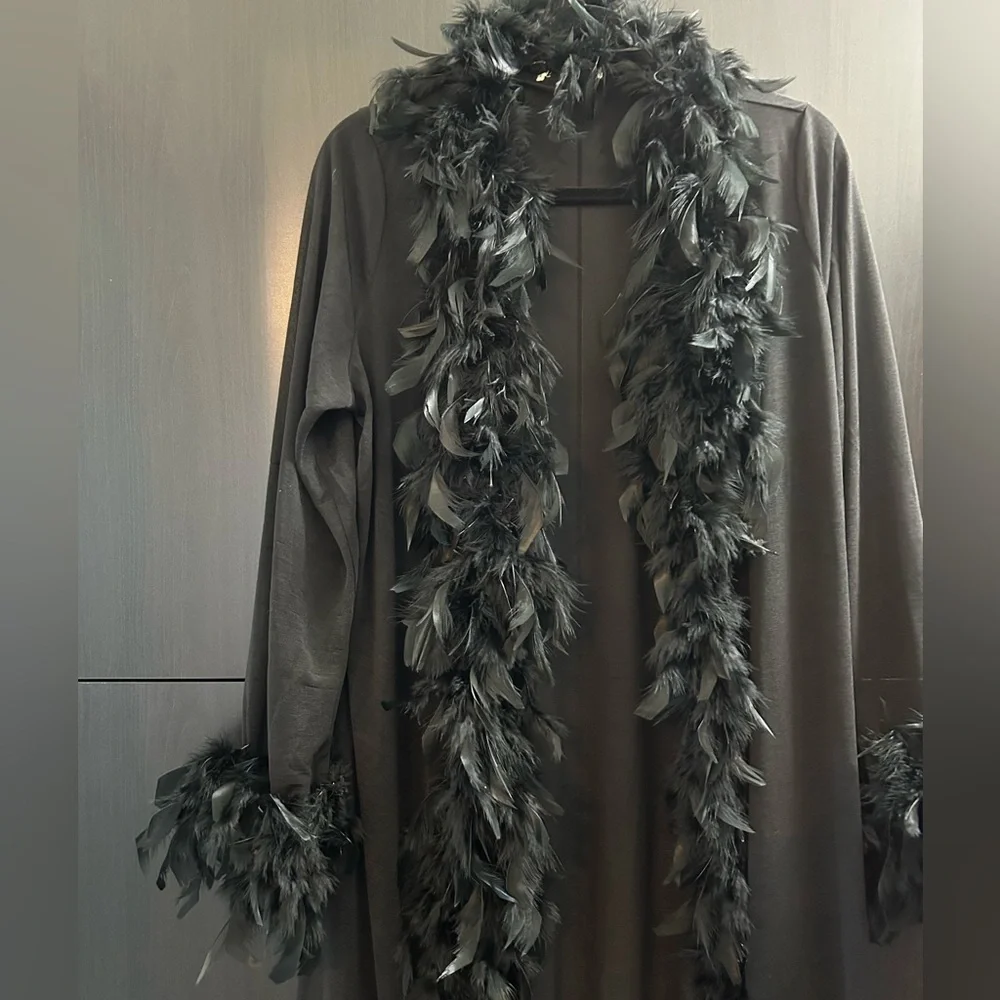 Mesh Feather Robe - Picture 2 of 4